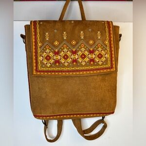Embroidered “Savanna Jane” Brown Backpack Like New!!